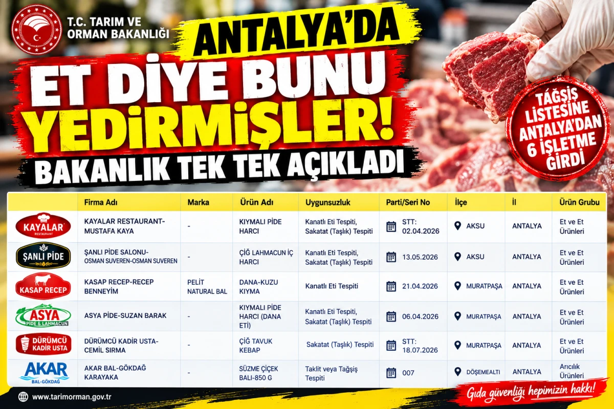 Antalya'da gıda skandalı! Bakanlık ifşa etti, et diye bunu yedirmişler