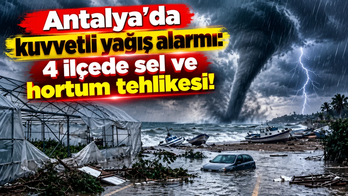 Antalya&rsquo;da kuvvetli yağış alarmı: 4 il&ccedil;ede sel ve hortum tehlikesi!