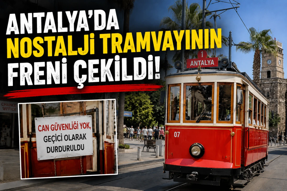 Antalya'da nostalji tramvayının freni &ccedil;ekildi!